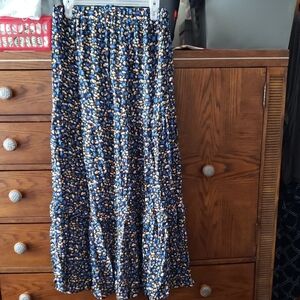 Philosophy Navy And Black Floral Maxi Skirt